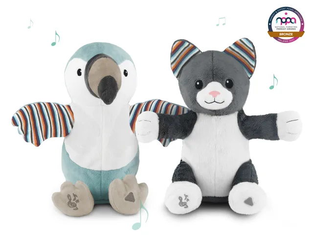 zazu-chloe-and-timo-peluche-interactive-timo-le-toucan-et-chloe-le-chaton image 1