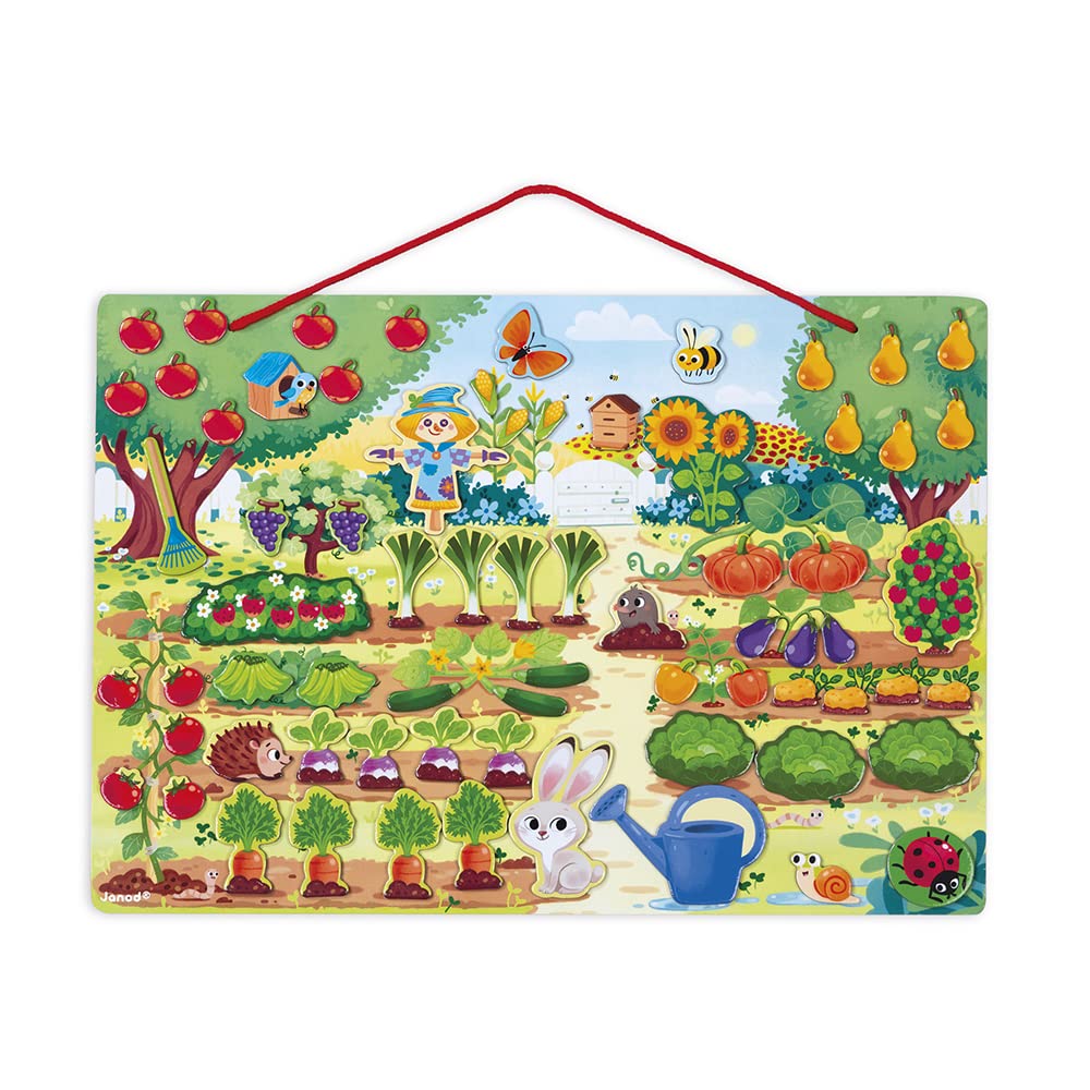 janod-j05463-mon-jardin-magn-tique-tableau-bois-70-magnets image 1