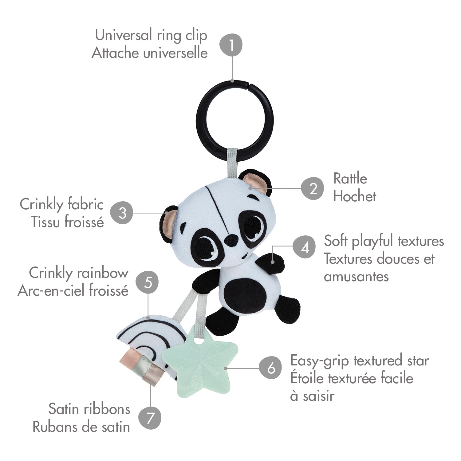 tiny-love-black-white-d-cor-hochet-panda-elizabeth-emporter-b-b image 3
