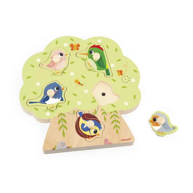 janod-puzzle-sonore-en-bois-oiseaux-5-pi-ces-d-s-18-mois image 1