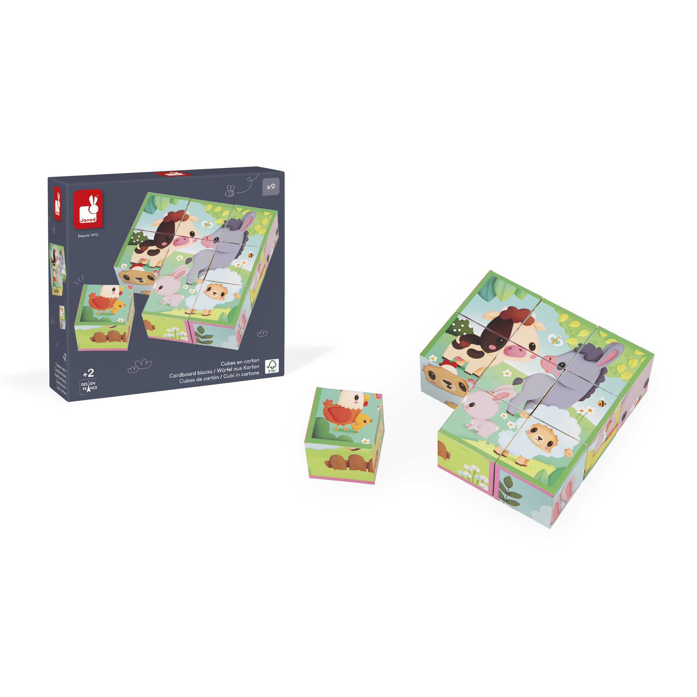 janod-puzzle-cubes-carton-ferme-9-cubes-6-puzzles-animaux-d-s-2-ans image 7