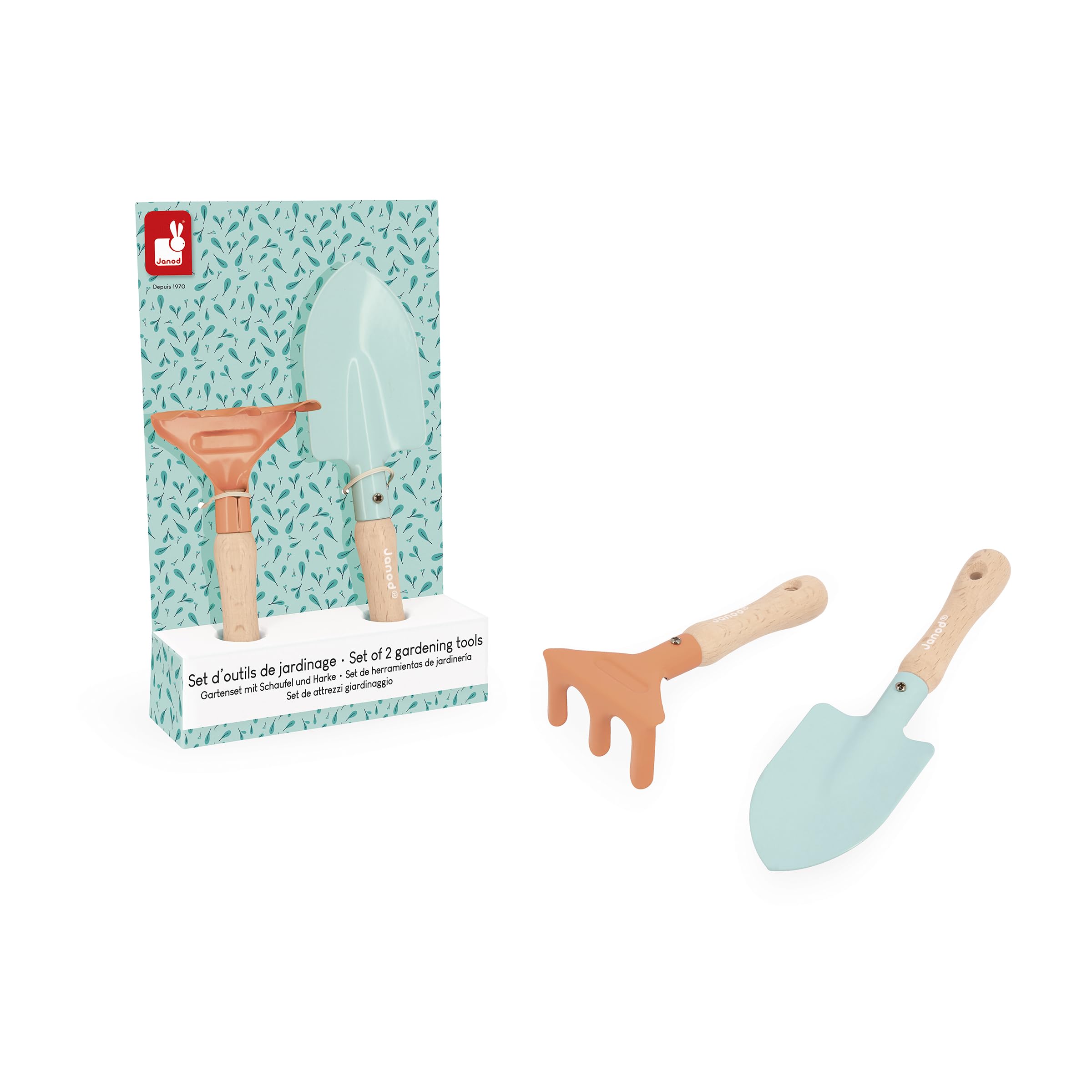 janod-set-2-outils-de-jardin-enfant-pelle-et-r-teau-bois-m-tal image 5
