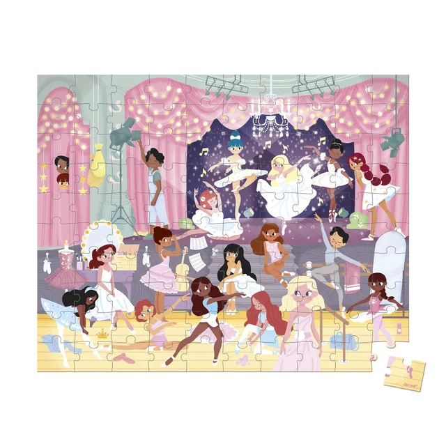janod-les-danseuses-puzzle-ducatif-100-pi-ces-poster-fabriqu-en-france image 1
