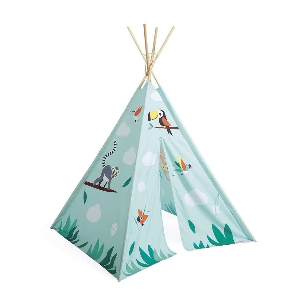 janod-tropik-j08263-tipi-enfant-bleu-160-cm-sac-transport image 1
