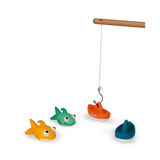 janod-j04715-jeu-de-p-che-la-ligne-bain-2-bateaux-2-poissons-aspergeurs-canne image 1