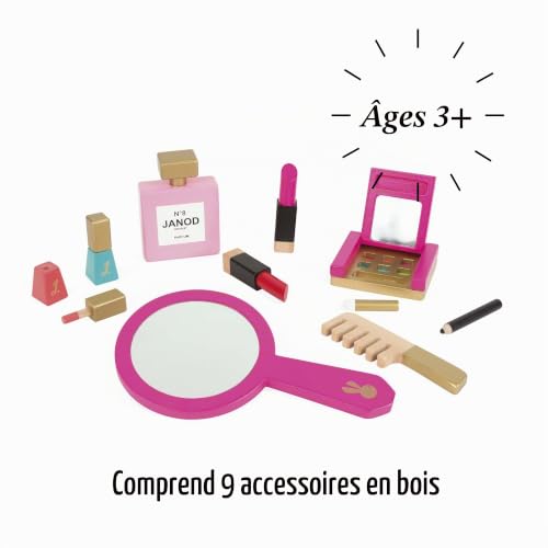 janod-vanity-enfant-p-tite-miss-j06514-trousse-beaut-rose-9-accessoires-bois image 8