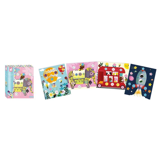 janod-bon-voyage-kit-cr-atif-boutons-et-fils-couture-4-tableaux-50-boutons image 1
