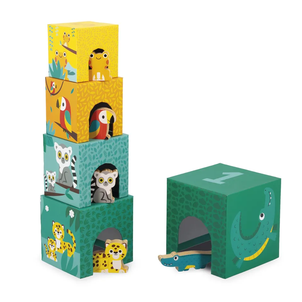 janod-ma-premi-re-pyramide-animaux-tropicaux-jouet-d-veil-5-cubes-empiler-5-anim image 1