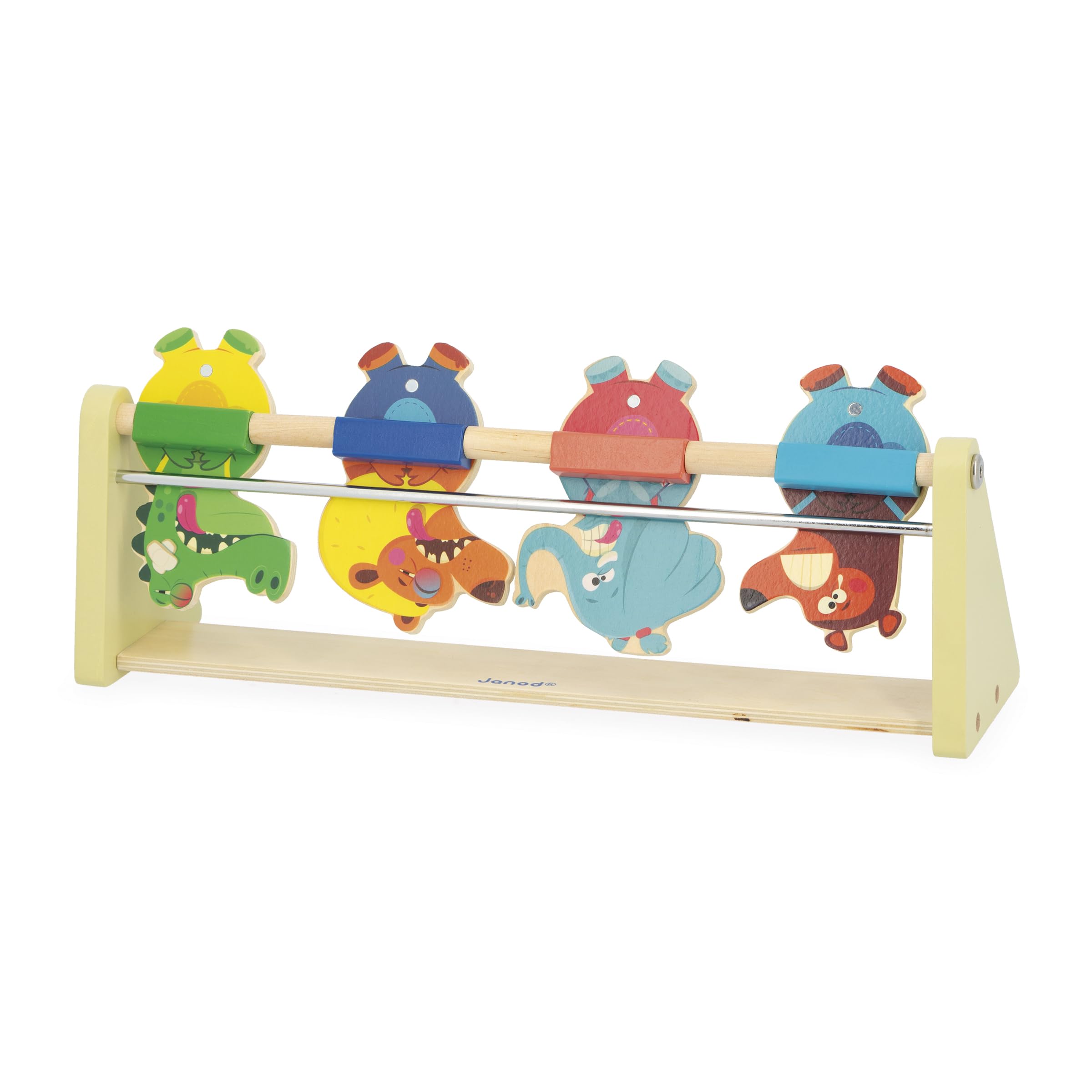janod-stand-de-tir-enfant-bois-j03372-4-animaux-lanceur-2-balles image 3