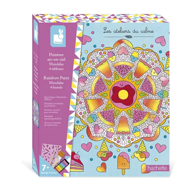 janod-les-ateliers-du-calme-j07992-coffret-peinture-arc-en-ciel-mandala-4-tablea image 1