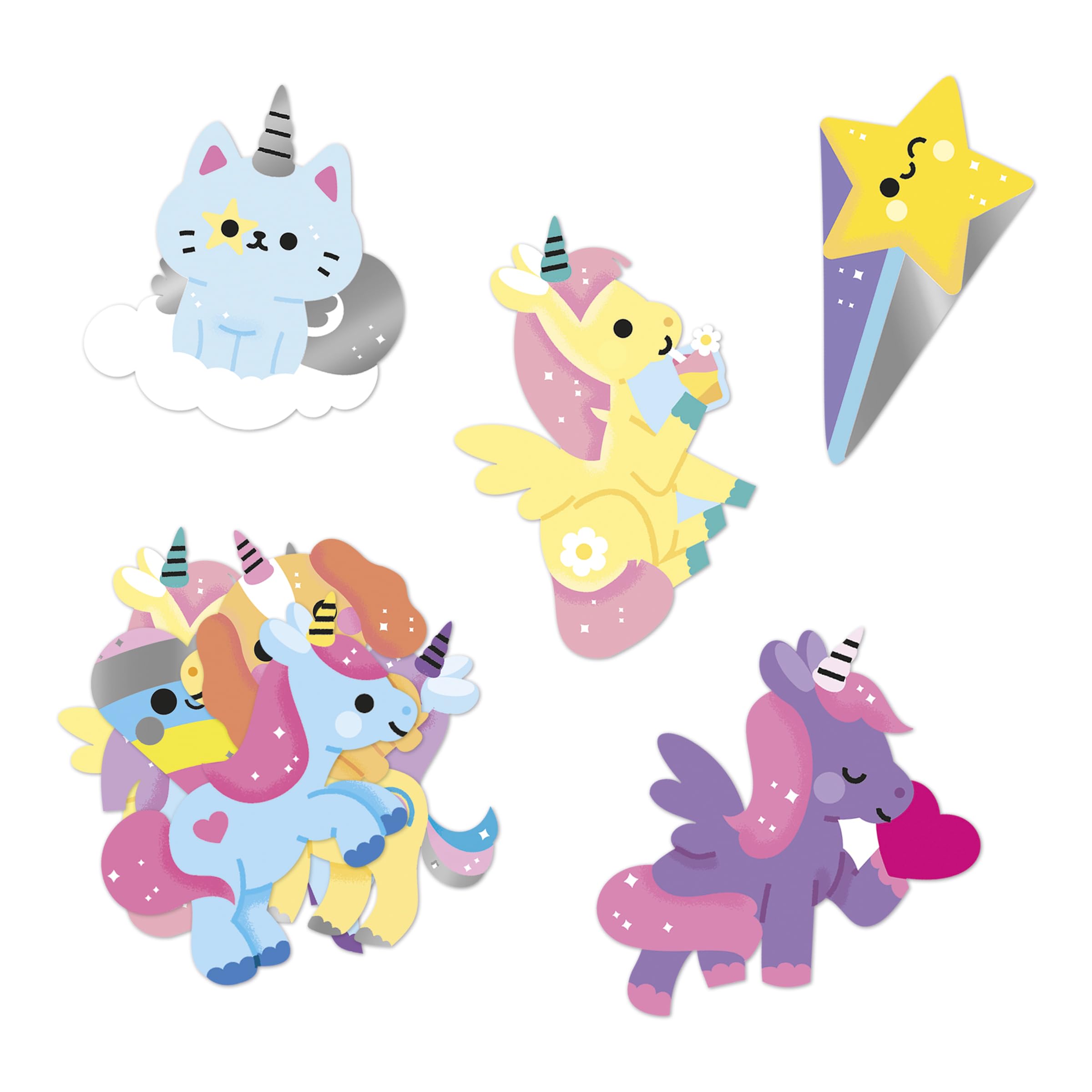 janod-j09190-pack-100-gommettes-licornes-5x5cm-stickers-enfant image 2
