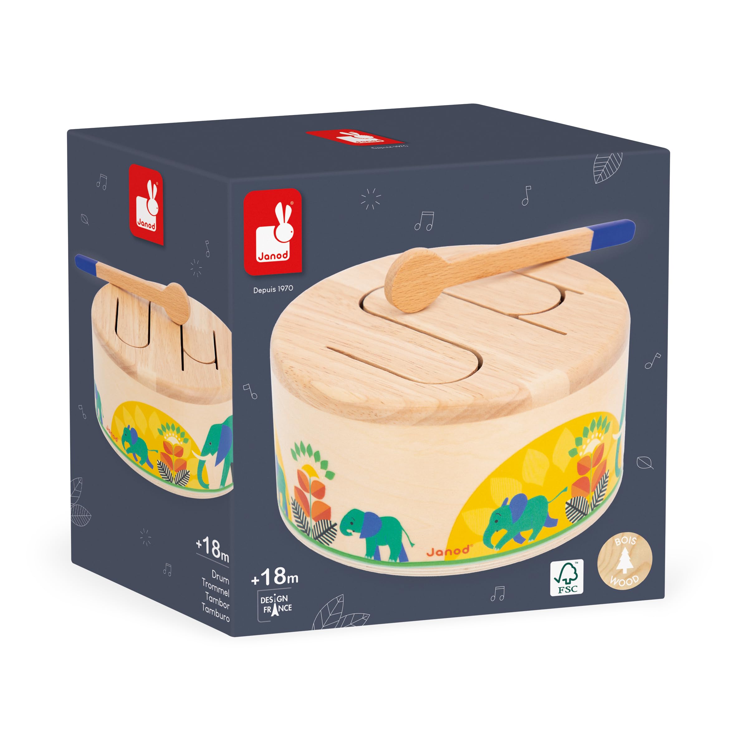 janod-gioia-drum-tambour-bois-baguette-j07650 image 8