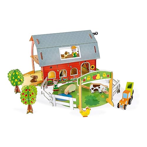 janod-ferme-des-animaux-story-j08577-ferme-construire-10-figurines-bois image 8