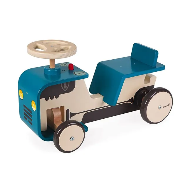 janod-j08053-porteur-tracteur-enfant-en-bois-volant-klaxon-18-mois image 1