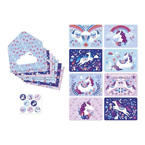 janod-j08933-set-8-invitations-anniversaire-licorne-dreamland image 6