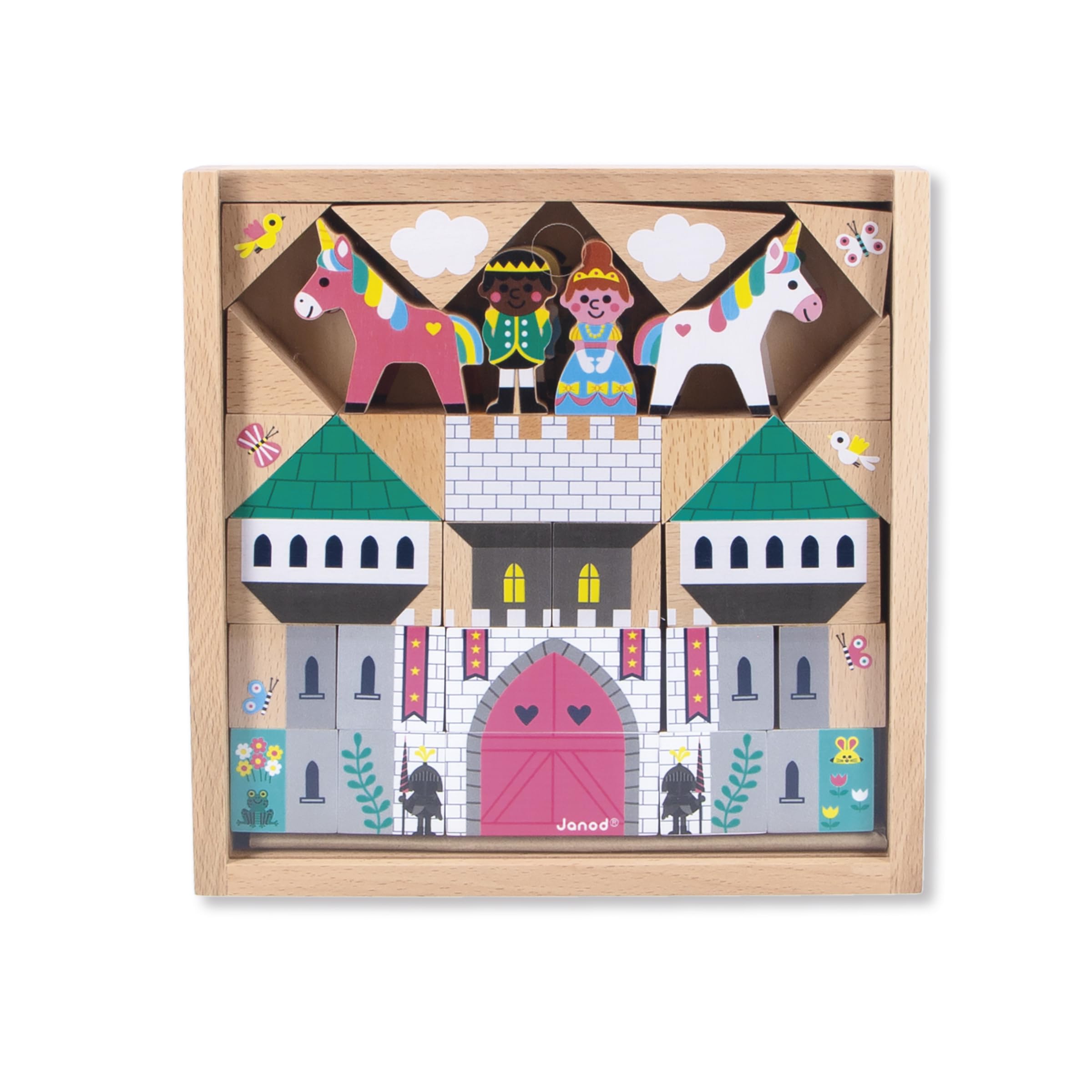 janod-cross-roads-royaume-enchant-j05927-set-35-cubes-bois-massif-construction image 2