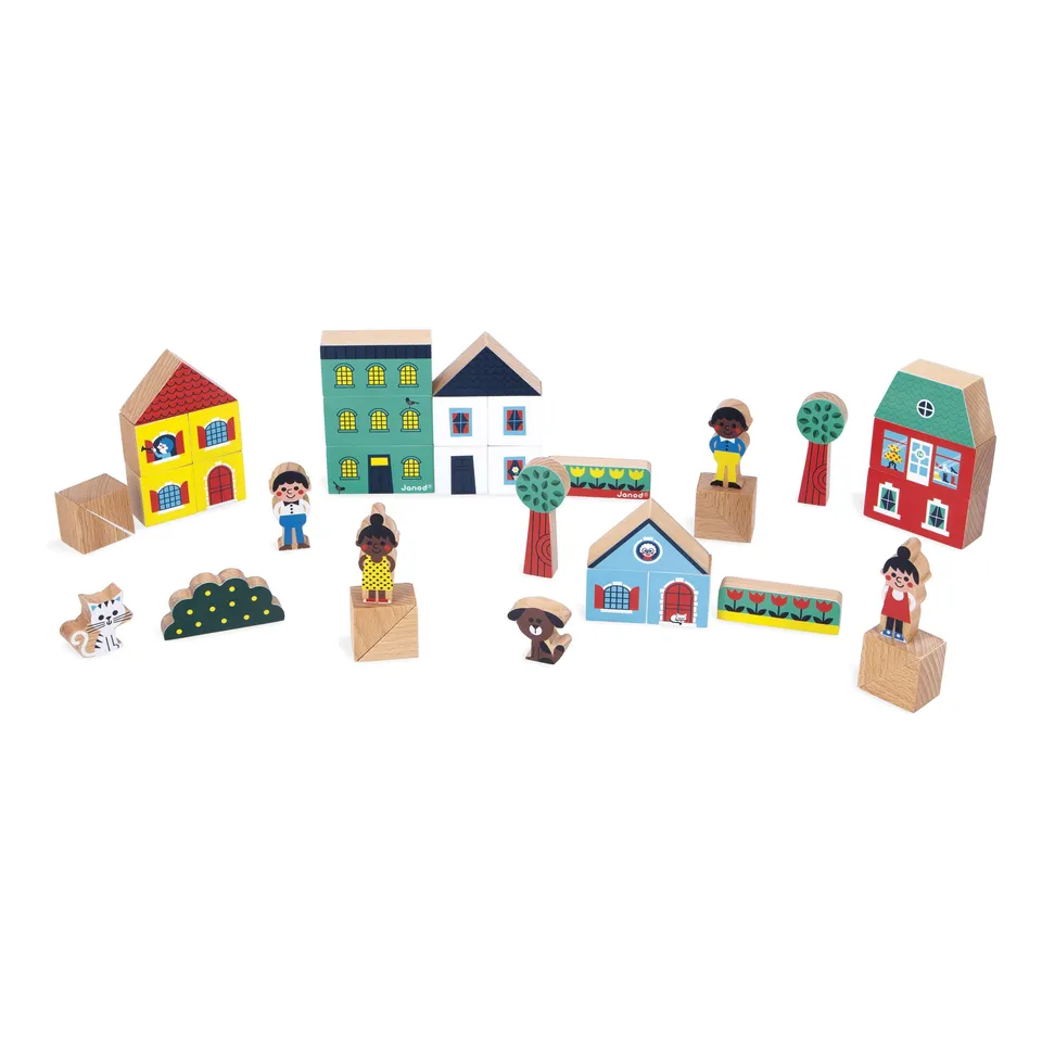 janod-cross-roads-j05917-set-36-cubes-en-bois-massif-ville image 1