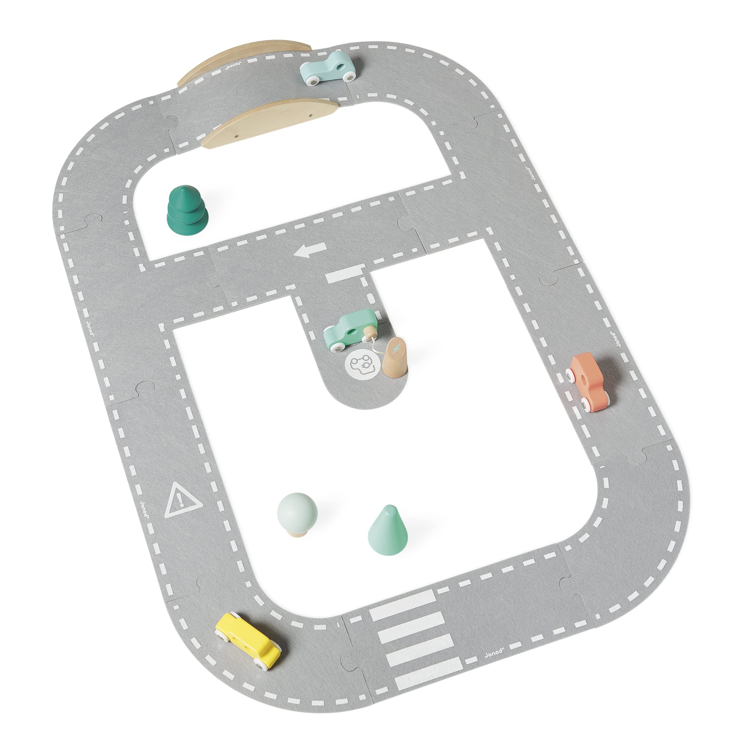 janod-circuit-voiture-bolid-j04631-feutrine-et-bois-fsc-4-voitures image 2