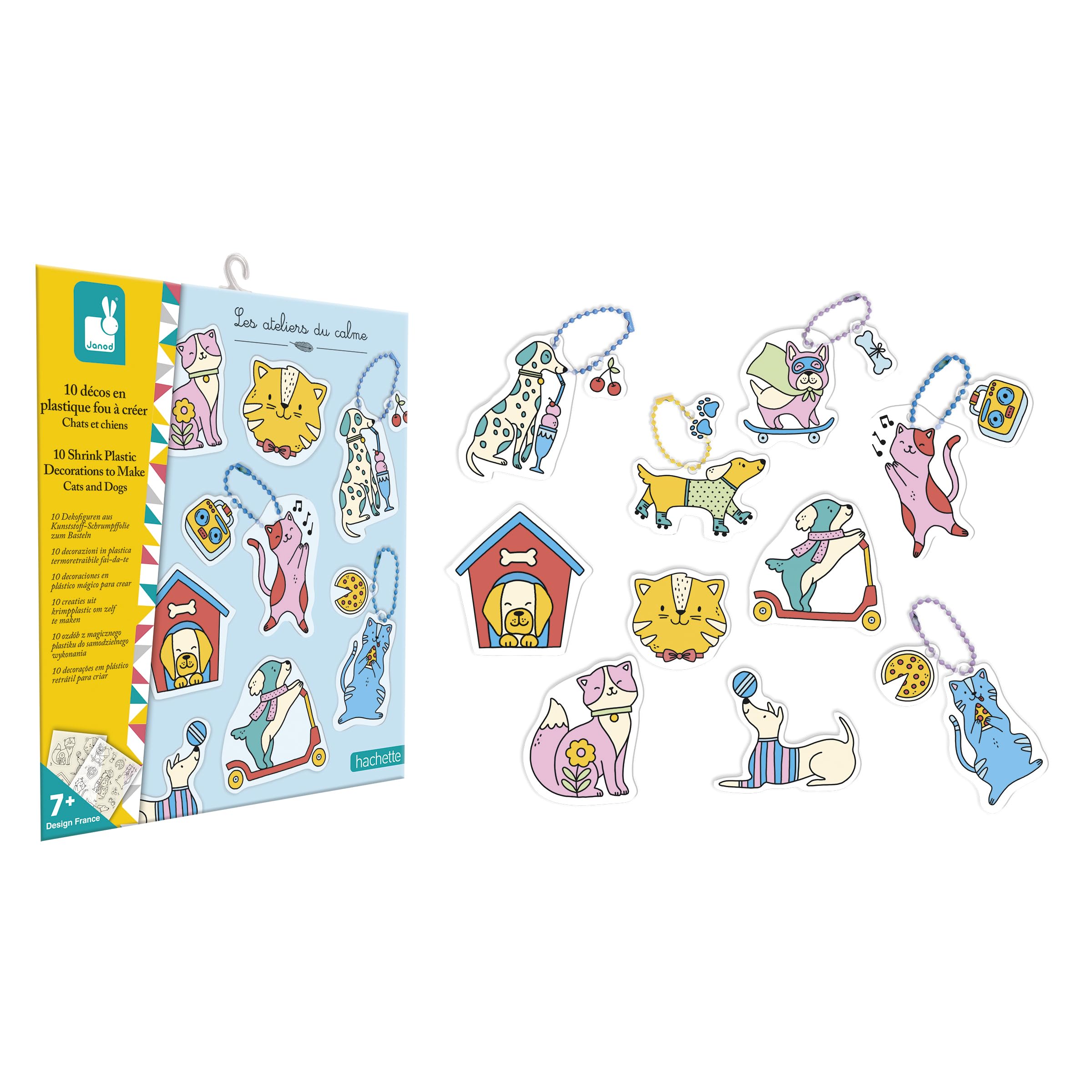 janod-les-ateliers-du-calme-plastique-fou-chiens-chats-10-d-cos-magnets-porte-cl image 4