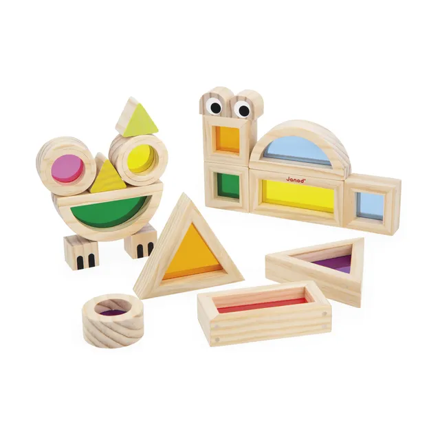 janod-j05306-bloc-assembler-en-bois-jeu-d-veil-sensoriel-18-blocs-12-mois image 1