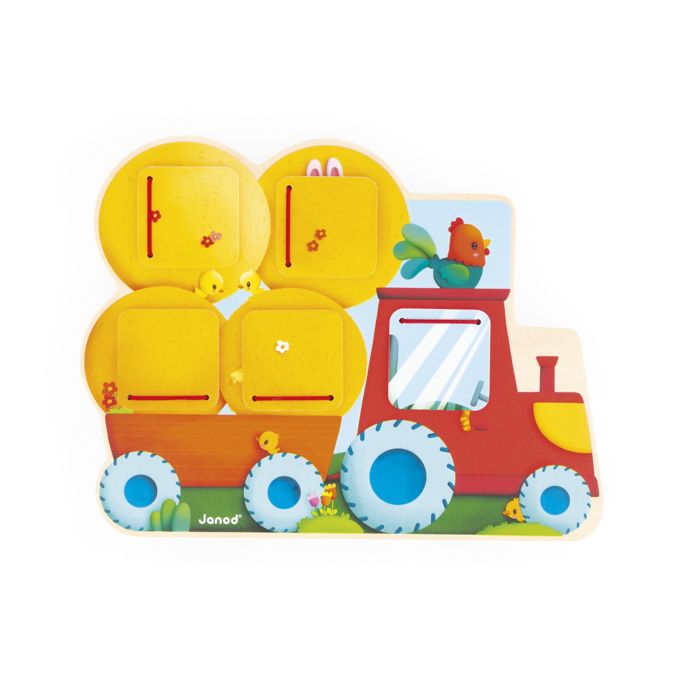 janod-j07128-puzzle-cache-cache-tracteur-en-bois-5-portes-ouvrir-d-s-12-mois image 2