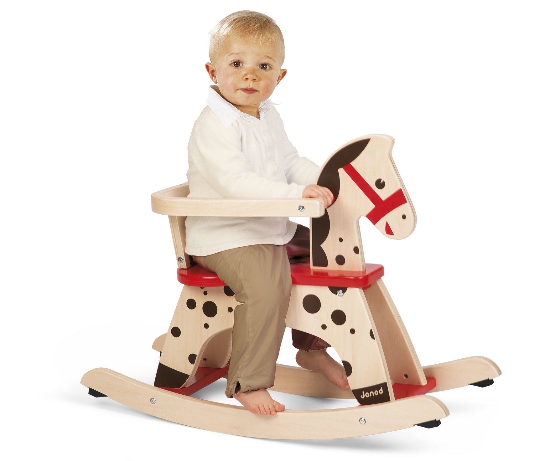 janod-cheval-bascule-en-bois-caramel-j05984-marron-et-rouge image 4