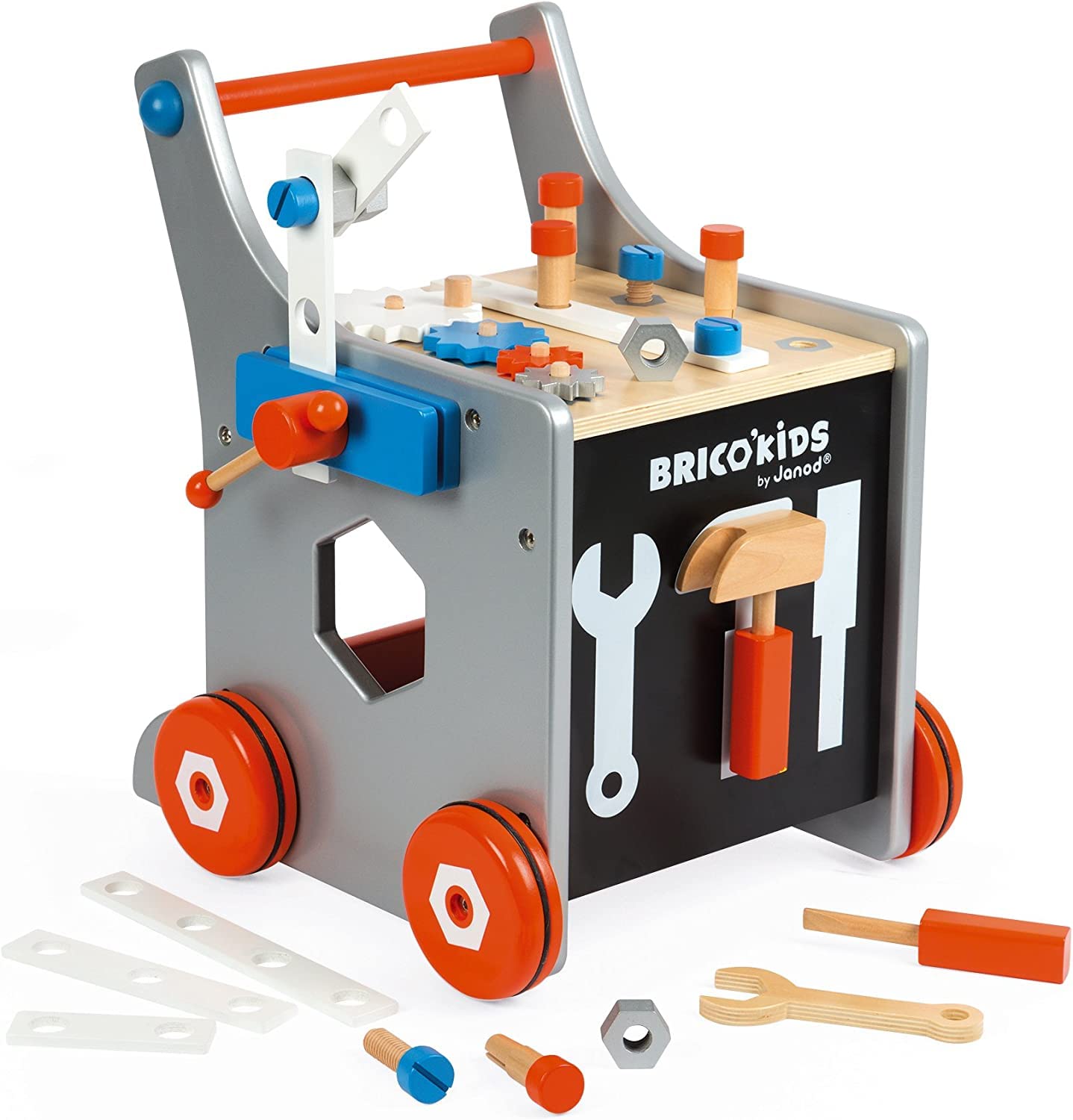 janod-brico-kids-chariot-de-bricolage-magn-tique-25-outils-et-accessoires-18-moi image 1