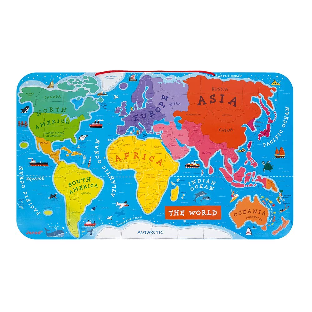 janod-puzzle-carte-du-monde-magn-tique-en-bois-92-magnets-version-allemande image 8