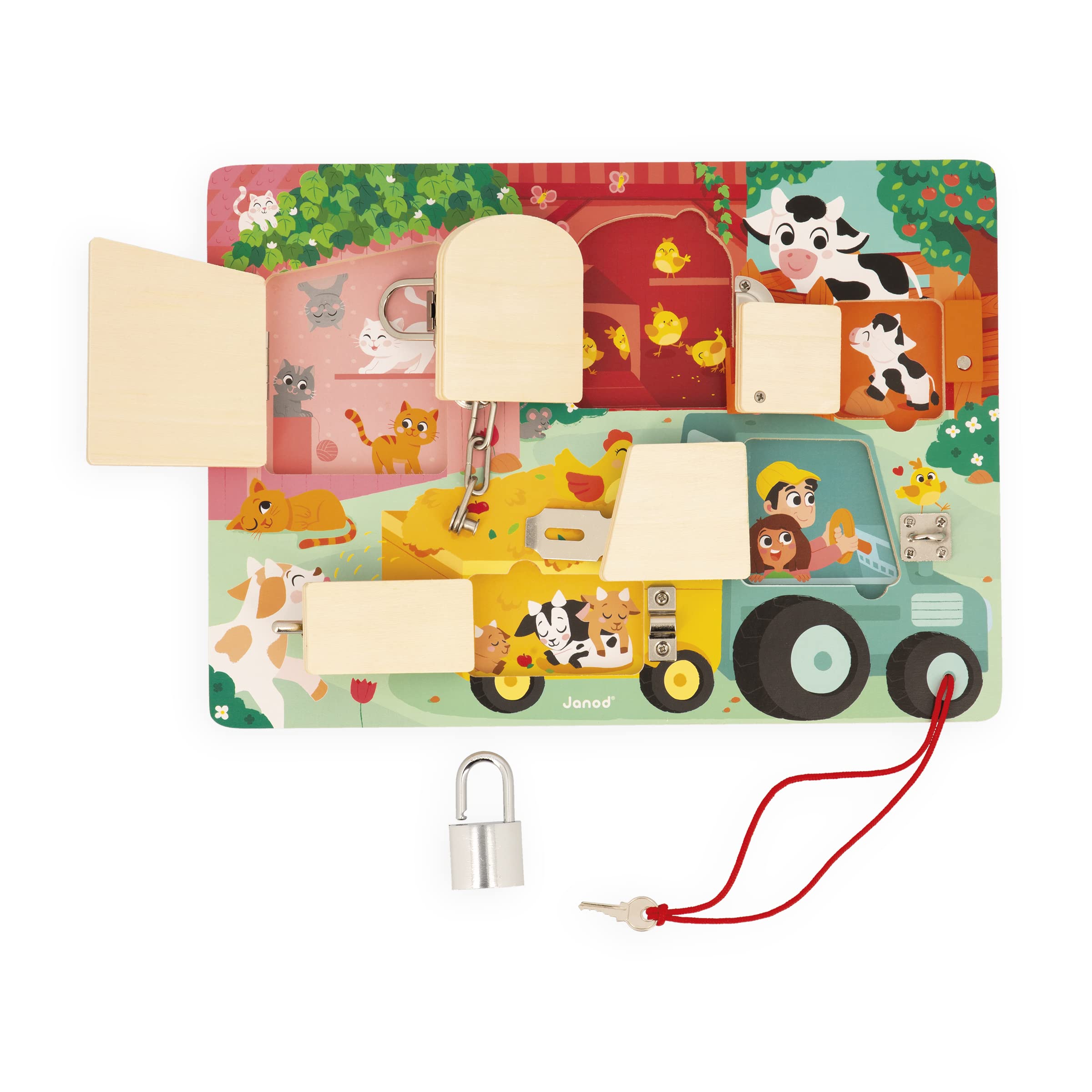 janod-planche-cadenas-la-ferme-j07119-planche-d-activit-bois-5-ouvertures image 3