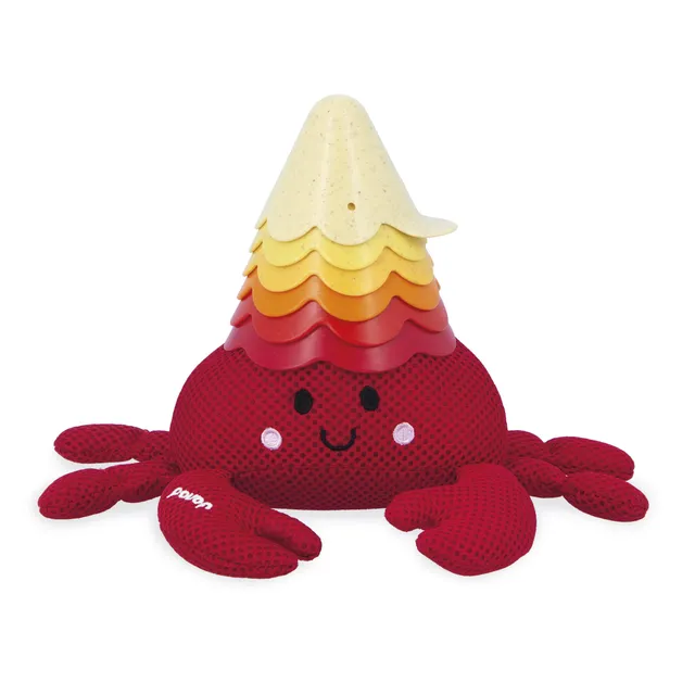 janod-j04734-jouet-de-bain-bernard-l-hermite-peluche-6-coupelles-paille-de-bl-d- image 1