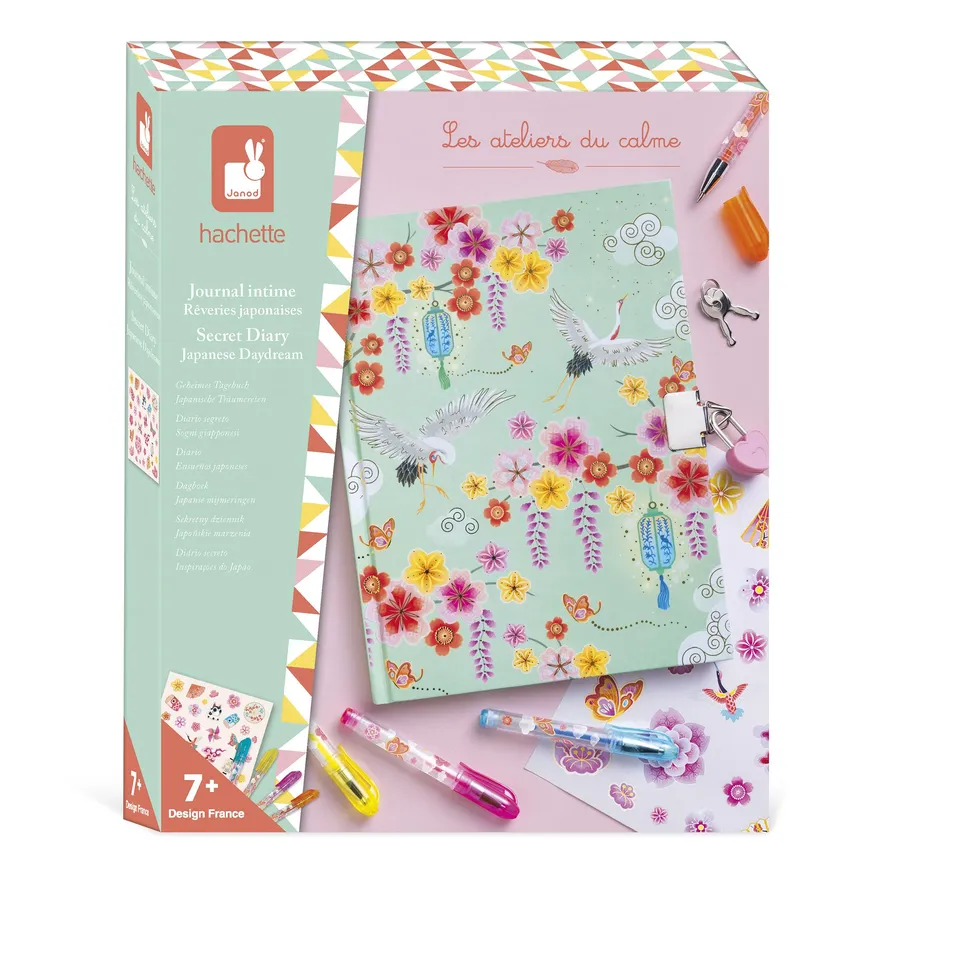 janod-journal-intime-cadenas-c-ur-r-veries-japonaises-96-pages-stickers-4-stylos image 1