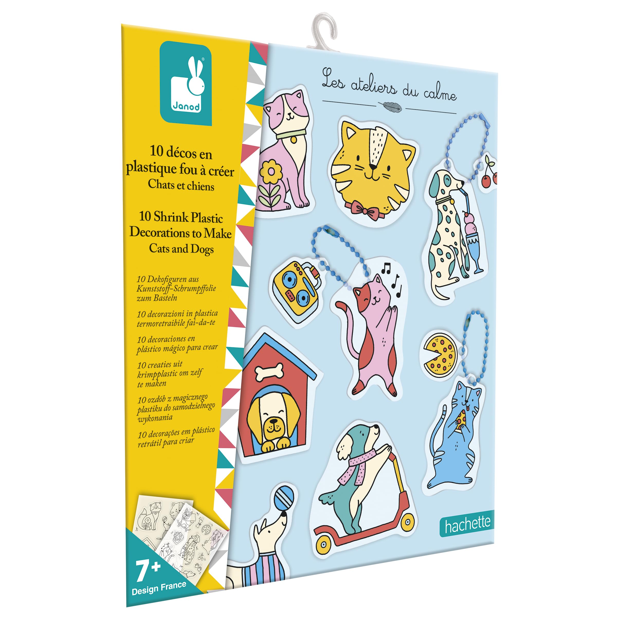 janod-les-ateliers-du-calme-plastique-fou-chiens-chats-10-d-cos-magnets-porte-cl image 1