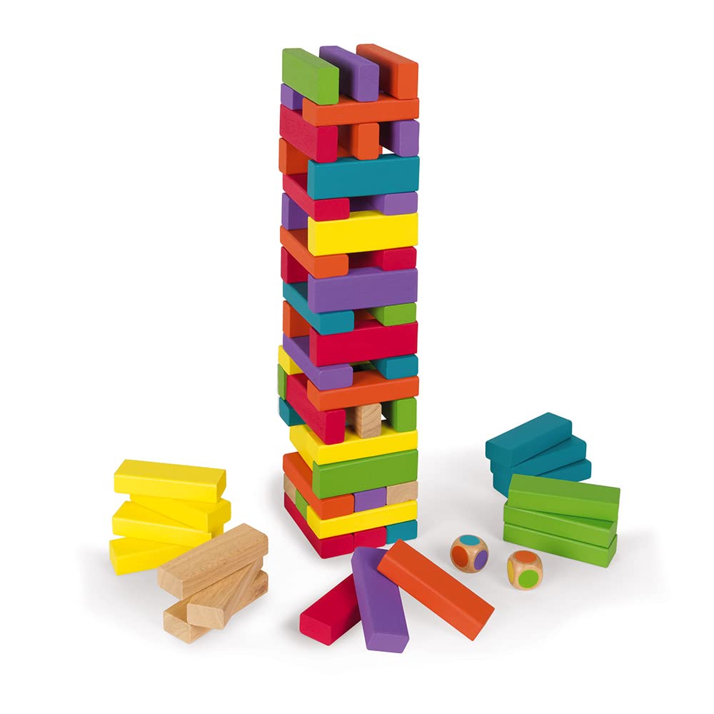 janod-equilibloc-color-blocs-de-construction-en-bois-jeu-d-adresse-60-pi-ces image 2