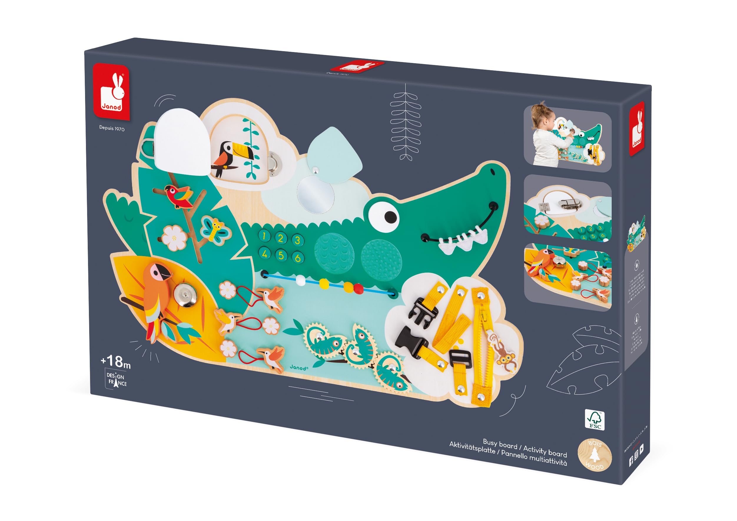 janod-busy-board-croco-panneau-d-activit-s-jungle-14-activit-s-j08280 image 3