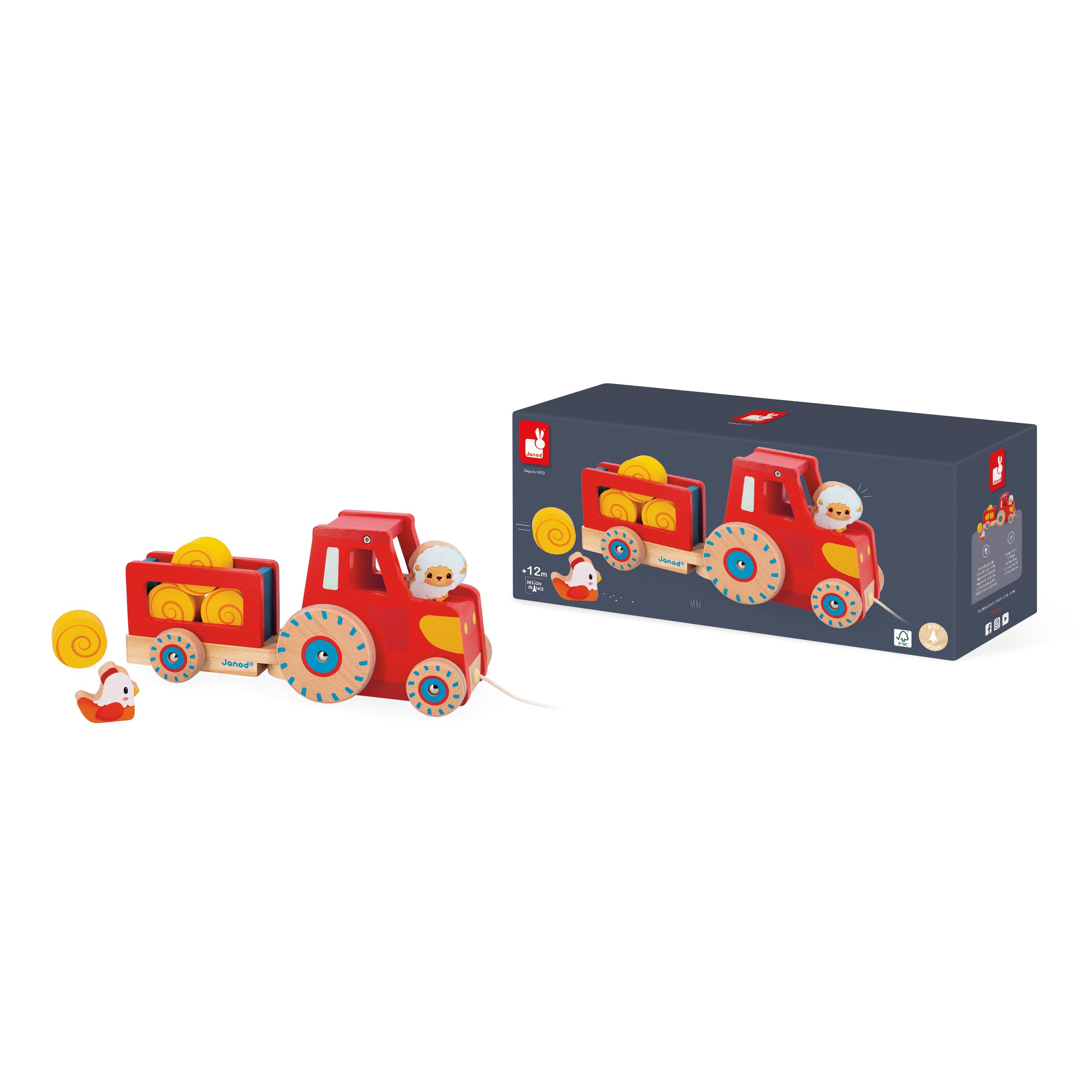 janod-j03317-tracteur-tirer-en-bois-avec-remorque-et-animaux-de-la-ferme image 8