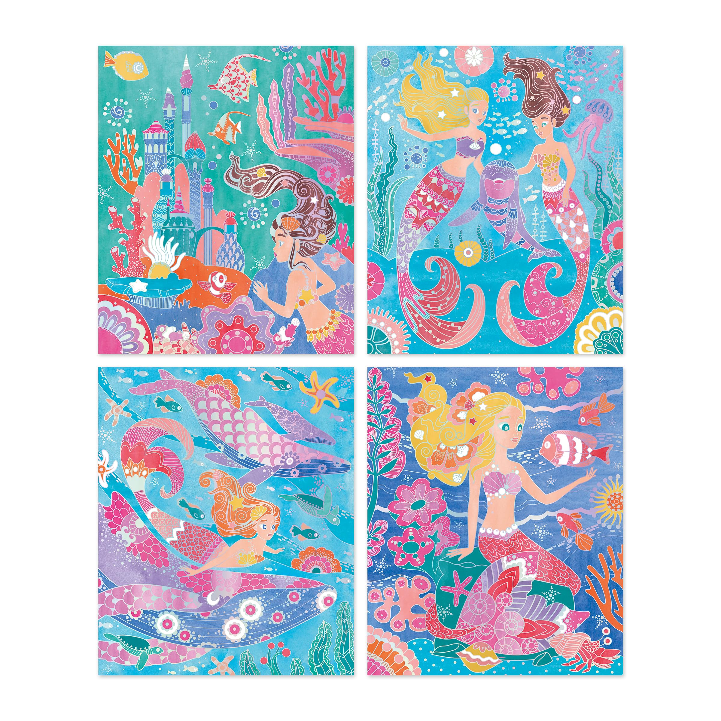 janod-les-ateliers-du-calme-magic-ocean-kit-peinture-aquarelle-4-tableaux-argent image 2