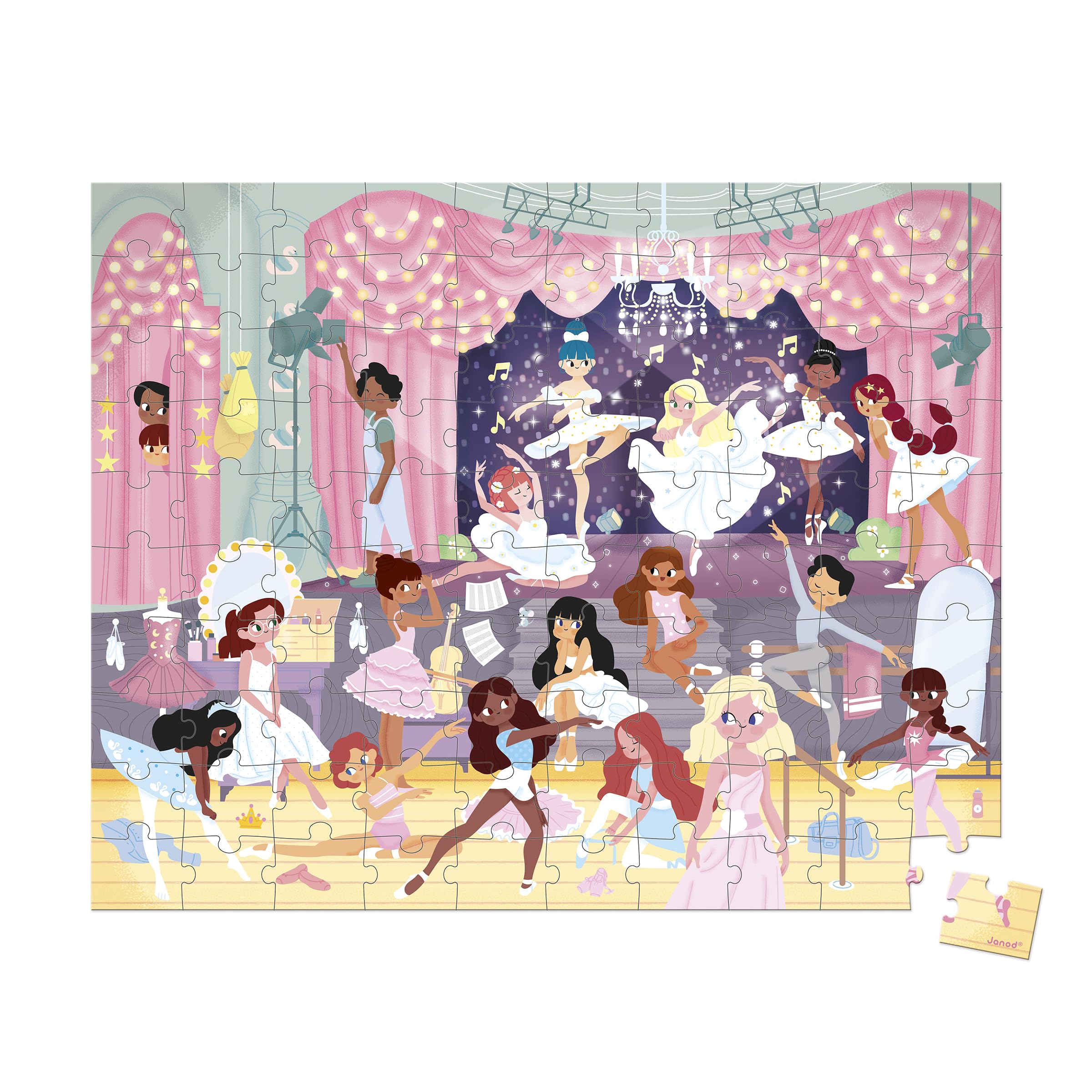 janod-les-danseuses-puzzle-ducatif-100-pi-ces-poster-fabriqu-en-france image 1